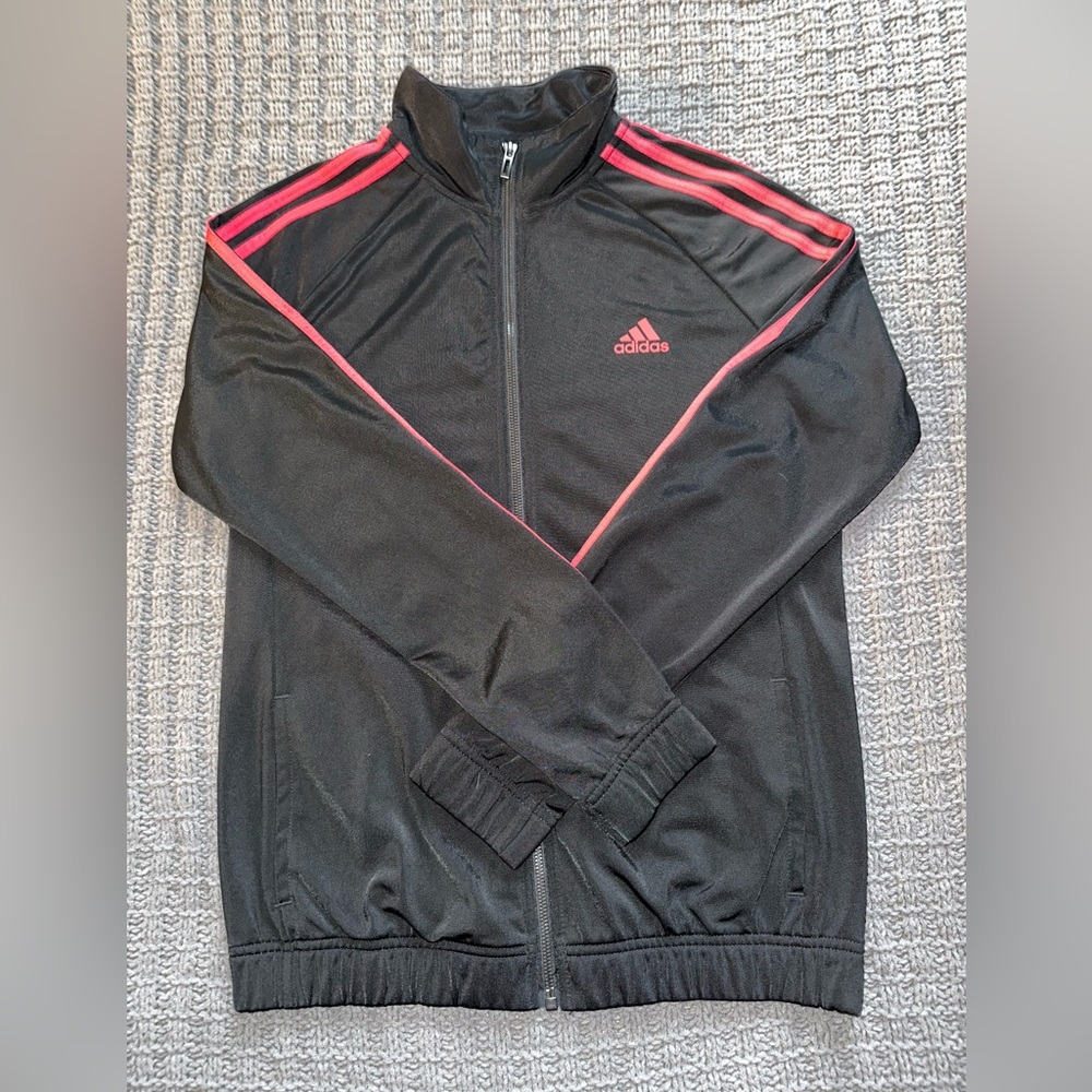 Adidas Black & Red Zip Up